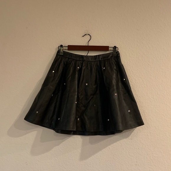 H&M Skirts Hm Black Leather Skirt Poshmark